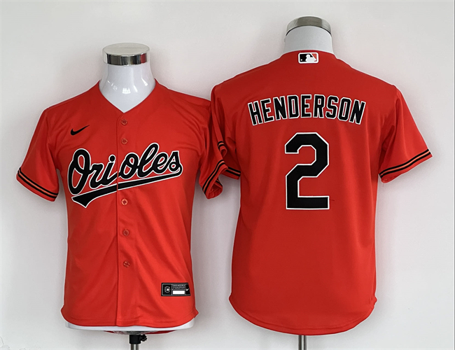 Youth Baltimore Orioles #2 Gunnar Henderson Orange Stitched Baseball Jersey